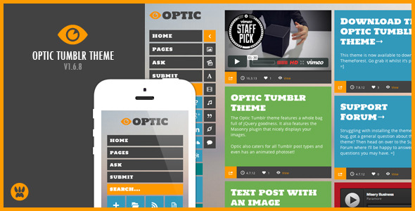 Optic - A Responsive Masonry Tumblr Theme