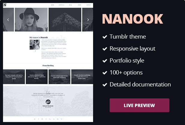 Nanook - Responsive Tumblr Portfolio Theme