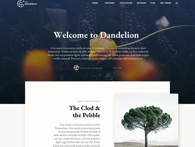 Dandelion - Modern Ghost Theme for Personal or Company Blogging